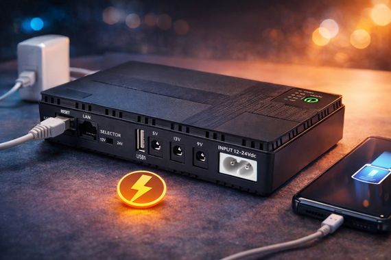 Источник бесперебойного питания для роутера 10400mAh / Бесперебойник для роутера / Повербанк для роутера
