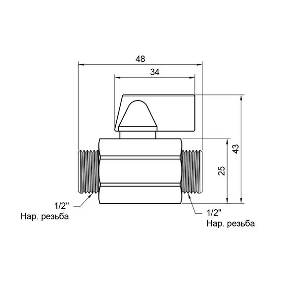 Кран кульовий SD Plus "Mini" 1/2" ЗР SD189W15 | Зображення 2