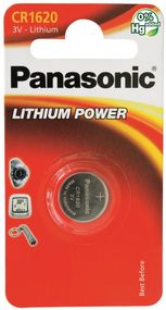 Батарейка Panasonic литиевая CR1620 блистер, 1 шт. (CR-1620EL/1B)