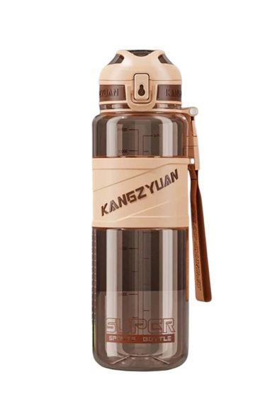 Спортивна пляшка KANGZYUAN 1000 мл (1 л) — Коричнева Tritan BPA-free, ударостійка еко-пляшка з фільтром ремінцем