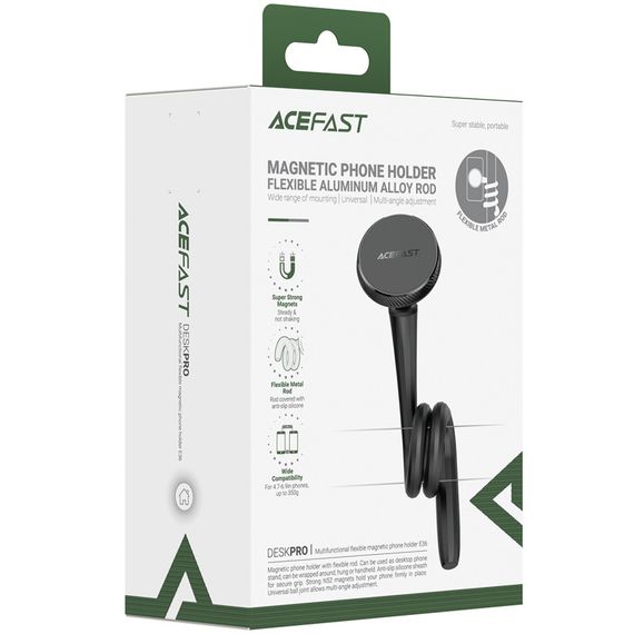 Магнітний тримач для телефону Acefast E36 flexible Black | Зображення 1
