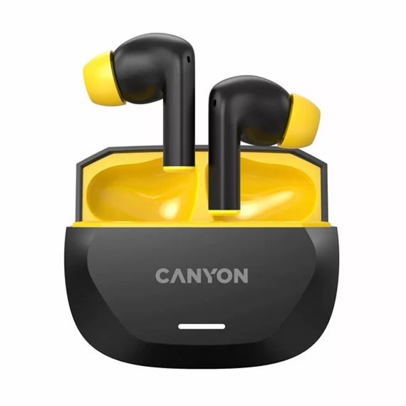 Навушники Canyon Hexagon 7 TWS ANC+ENC Wireless Charge Black/Yellow (CNS-TWS7BY)