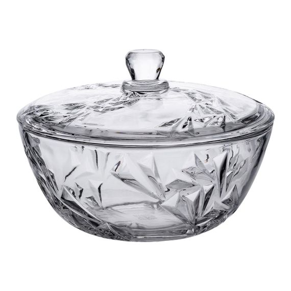 Салатниця скляна з кришкою 24 см під кришталь HP-YH-62