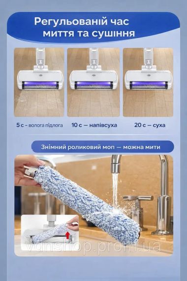 Беспроводной пылесос 2в1 для сухой и влажной уборки дома XL-1612 | Зображення 2