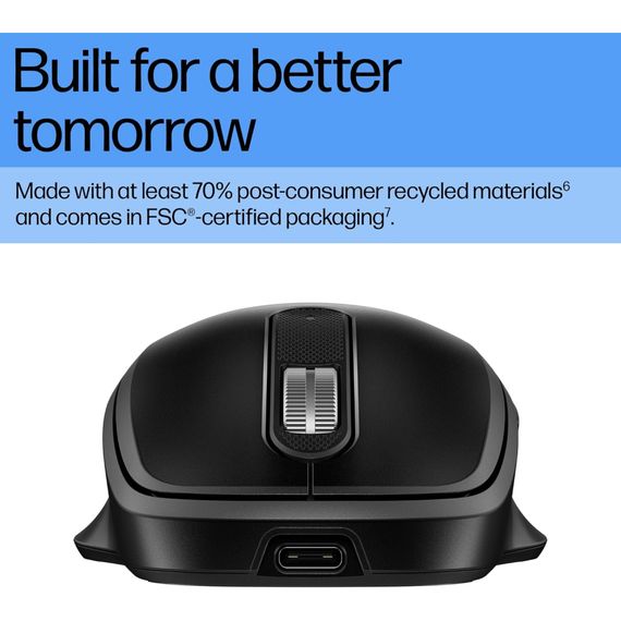 Мишка HP 510 Ultra-Fast Rechargeable Wireless Black (9C2F6AA) | Зображення 3