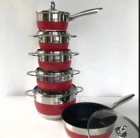 Набір посуду Benson із нержавіючої сталі 12 предметів (BN-294)