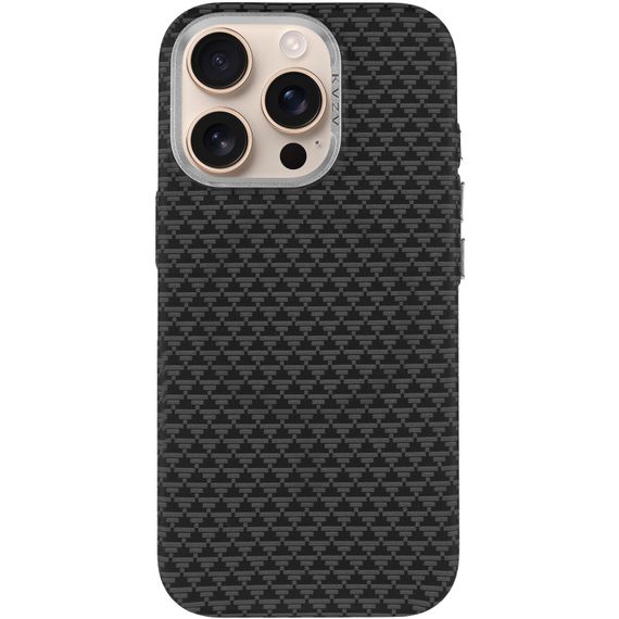 Чохол TPU+PC KVZV Triangular Pattern with Magnetic Fit для Apple iPhone 15 Pro (6.3") Black | Зображення 2