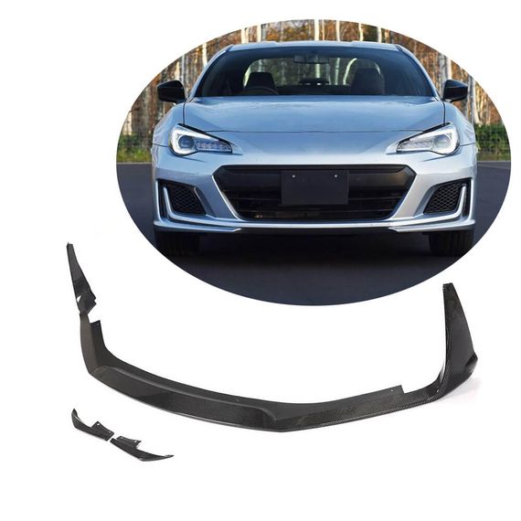 Накладка на передній бампер Lip V2 (2017-2021, Карбон) для Subaru BRZ рр