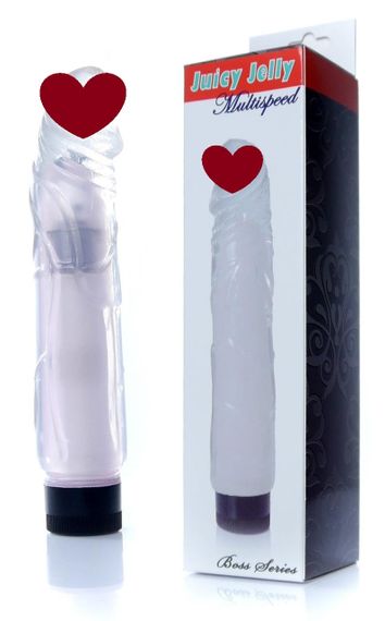 Вібратор Boss Series - Juicy Jelly Multispeed Clear, (довжина 22 см, діаметр 4 см) BS6700076 Sex Aura