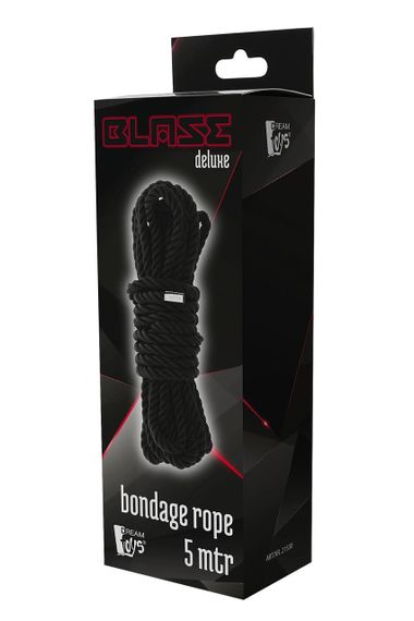 Мотузка для бондажа BLAZE DELUXE BONDAGE ROPE 5M BLACK, Черный | Зображення 2