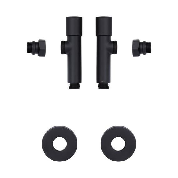 Комплект кранов Thermo Alliance Standart 1/2" Н для полотенцесушителя угловой черный SF395W15B | Зображення 4