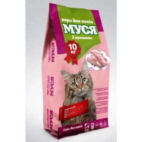 МУСЯ Корм для котів Кролик 30/15,     10 кг