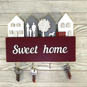 Ключница Sweet home деревянная Мастерская мистера Томаса 28см х 30 см х 3 см сосна