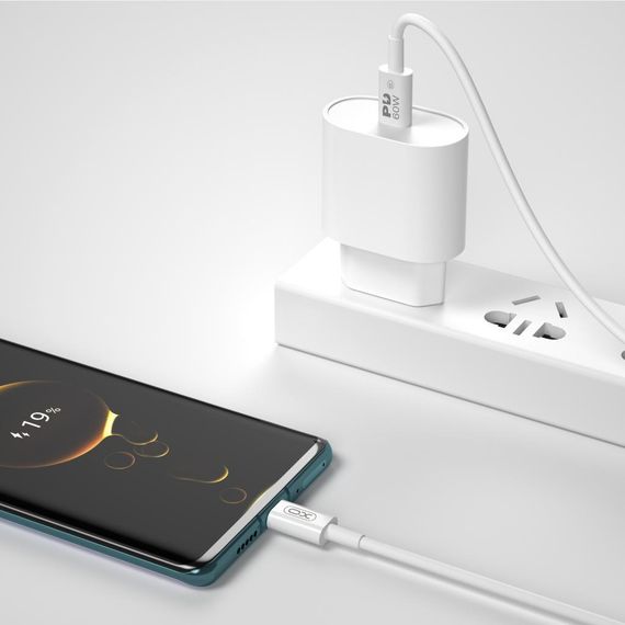 Дата кабель USB-C to USB-C 2.0m 100W white XO (CB-Q100-2CC) | Зображення 3