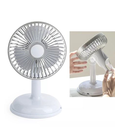 Вентилятор Simple desktop fan KD197 настільний портативний з роботою від USB Світло-сірий | Зображення 3