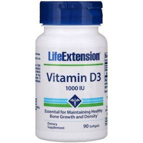 Витамин D Life Extension Vitamin D3 1000 IU 90 Softgels LEX-17539