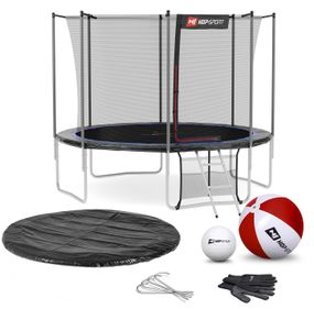 Батут Hop-Sport 12ft (366см) чорно-синій з внутрішньою сіткою