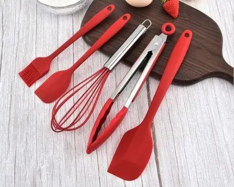 Набор кухонных принадлежностей силиконовый 5 предметов красный | Зображення 3