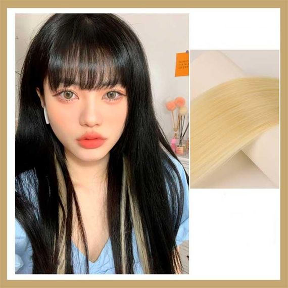 Кольорова пасмо волосся на шпильках 45 см рожеве Накладне волосся | Зображення 1