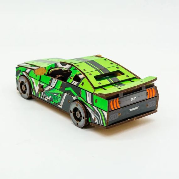 Дерев'яний 3D конструктор Mustang GT Puz-00640, 162 деталей | Зображення 3
