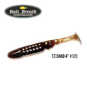 Силіконова приманка, Їстівний силікон Bait Breath T.T.Shad 4" (6 шт) (120 BYS Green Pumpkin/Seed )