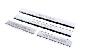 Накладки на пороги Carmos (4 шт, нерж.) для Mitsubishi Outlander 2006-2012 гг