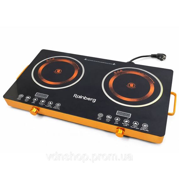 Електрична інфрачервона плита Rainberg RB-816 настільна сенсорна на 2 конфорки 5000W DW-76