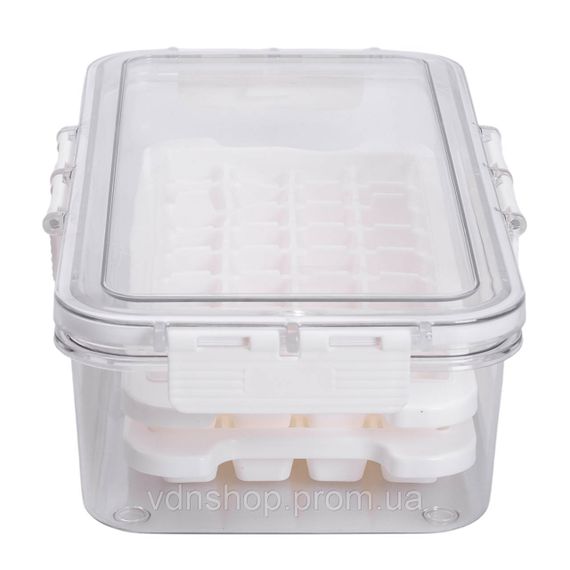 Контейнер для заморозки льоду з кришкою 72 відсіку 30.5х16х7.5 см харчовий контейнер пластиковий Бежевий HP-27-9 | Зображення 8