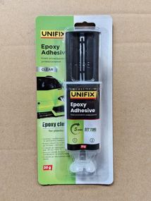 Клей эпоксидный двухкомпонентный для пластика шприц (прозрачный) 30г UNIFIX