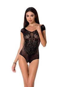 Бодістокінг Passion BS064 One Size, Black, боді, закрите плече, відкритий доступ sexstyle
