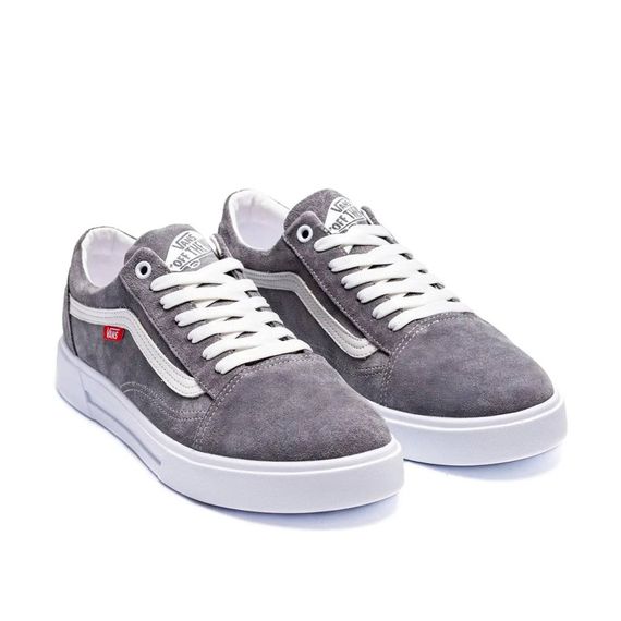 Демісезонні шкіряні (замш) кеди Vans сірі | Зображення 6