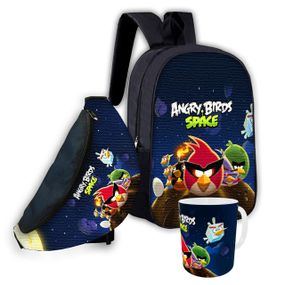 Набор детский Энгри Бердс рюкзак 36х27см сумка-бананка,кружка с принтом для мальчика (01640)