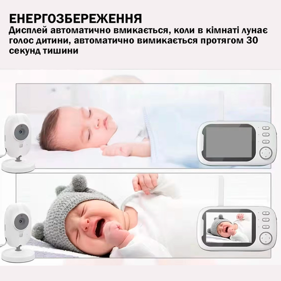 Відеоняня з дисплеєм для мами та дітей для спостереження камера та аудіо зв'язок ABM600 | Зображення 5