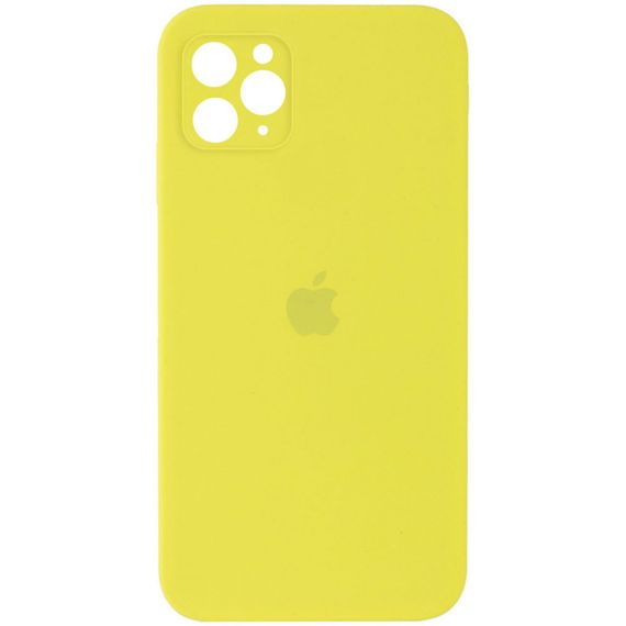 Чохол Silicone Case Square Full Camera Protective (AA) для Apple iPhone 11 Pro Max (6.5") Жовтий / Bright Yellow