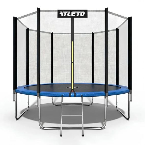 Батут дитячий Atleto 435 см із захисною сіткою та драбиною для дому та дачі синій 21000300