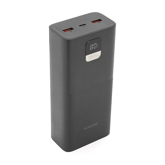 Power Bank FONENG P55 30000mAh, 2xUSB+Tepe-C, Black, 0.580kg
