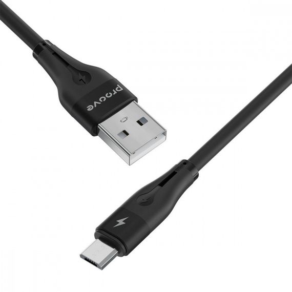 Кабель Proove Soft Silicone Micro USB 2.4A (1m) black | Зображення 6