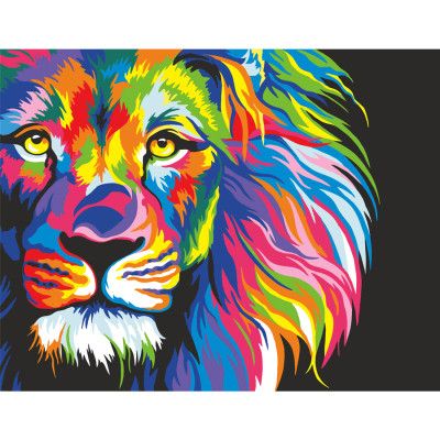 Картина по номерам Rosa Неоновый лев 35 х 45 см (4823098535812) - Топ Продаж!