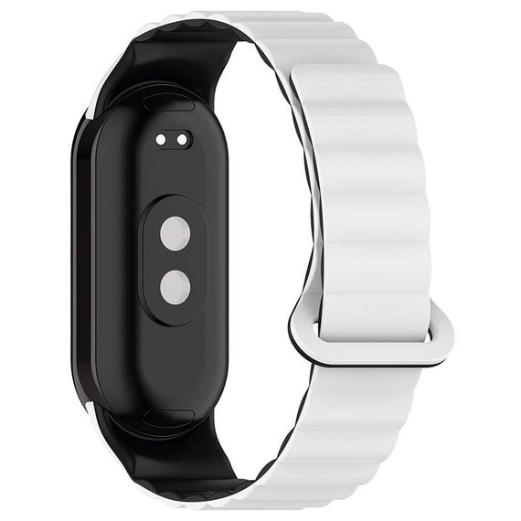 Ремешок Dual-color Magnetic для Xiaomi Mi Band 9/8 White / Black | Зображення 1