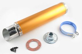 Глушник (тюнінг) 420*100mm, креп. Ø78 mm (неіржавка, золотий, прямоток, mod:2)