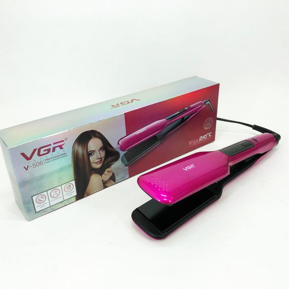 Широка праска для випрямлення волосся VGR V-506 потужністю 55 Вт з LED дисплеєм 130-210 градусів рожевий | Зображення 2