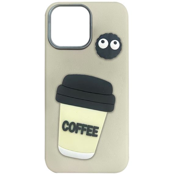 Чехол TPU Leather Toys для Apple iPhone 16 Pro (6.3") Coffee / Sand