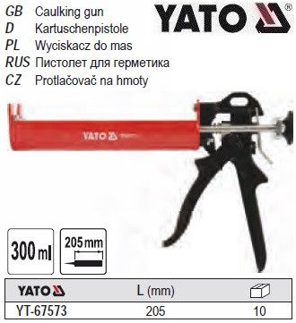 Пистолет для герметиков двойной картридж 205 мм Польша YATO YT-67573 | Зображення 2