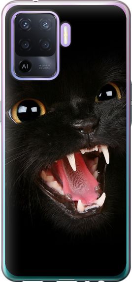 Чехол на Oppo Reno5 Lite Чёрная кошка "932u-2312-17620"