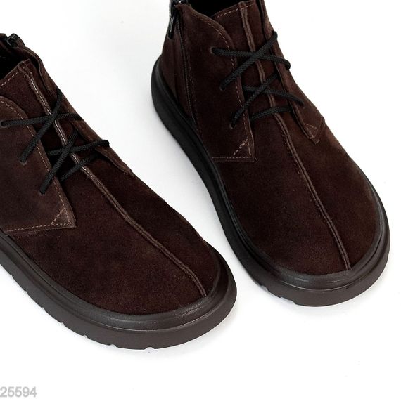 Дизайнерські черевики дезерти натуральна замша колір Шоколад | Зображення 3