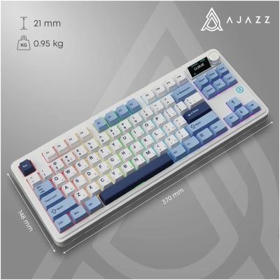 Клавиатура Ajazz AK870 PLUS Murad Switch RGB Wireless/Bluetooth/USB White (AK870-MU-BWD) | Зображення 1
