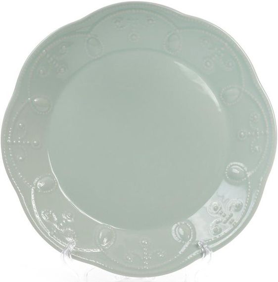 Набір 6 обідніх тарілок Leeds Ceramics Ø28.5см, кам'яна кераміка (м'ятні)