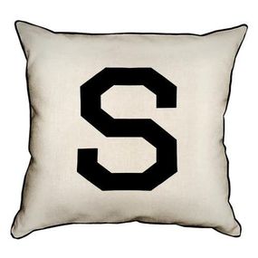 Подушка с мешковины Letter S 45x45 см (45PHB_ABC037_WH)