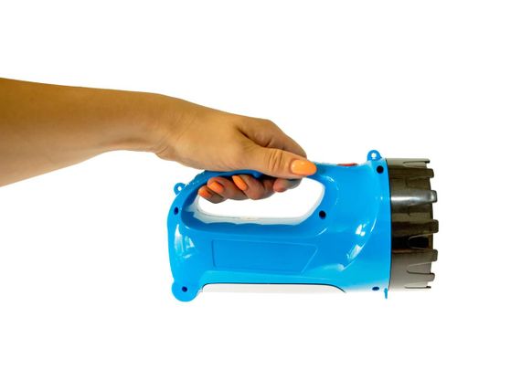 Мощный светодиодный аккумуляторный фонарь прожектор YAJIA YJ 2820-1 Blue переносной фонарь для охраны | Зображення 4