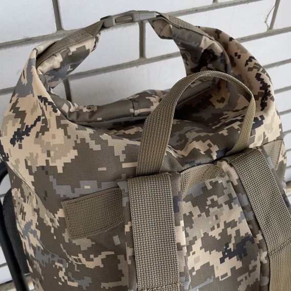 Сумка-баул тактичний 45л полікордура Піксель (армійський, вологозахисний речовий мішок) | Зображення 4
